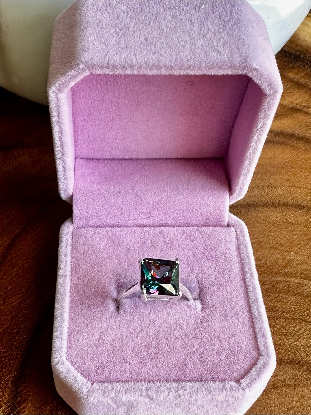 Mystic Topaz Asher Cut Sterling Ring